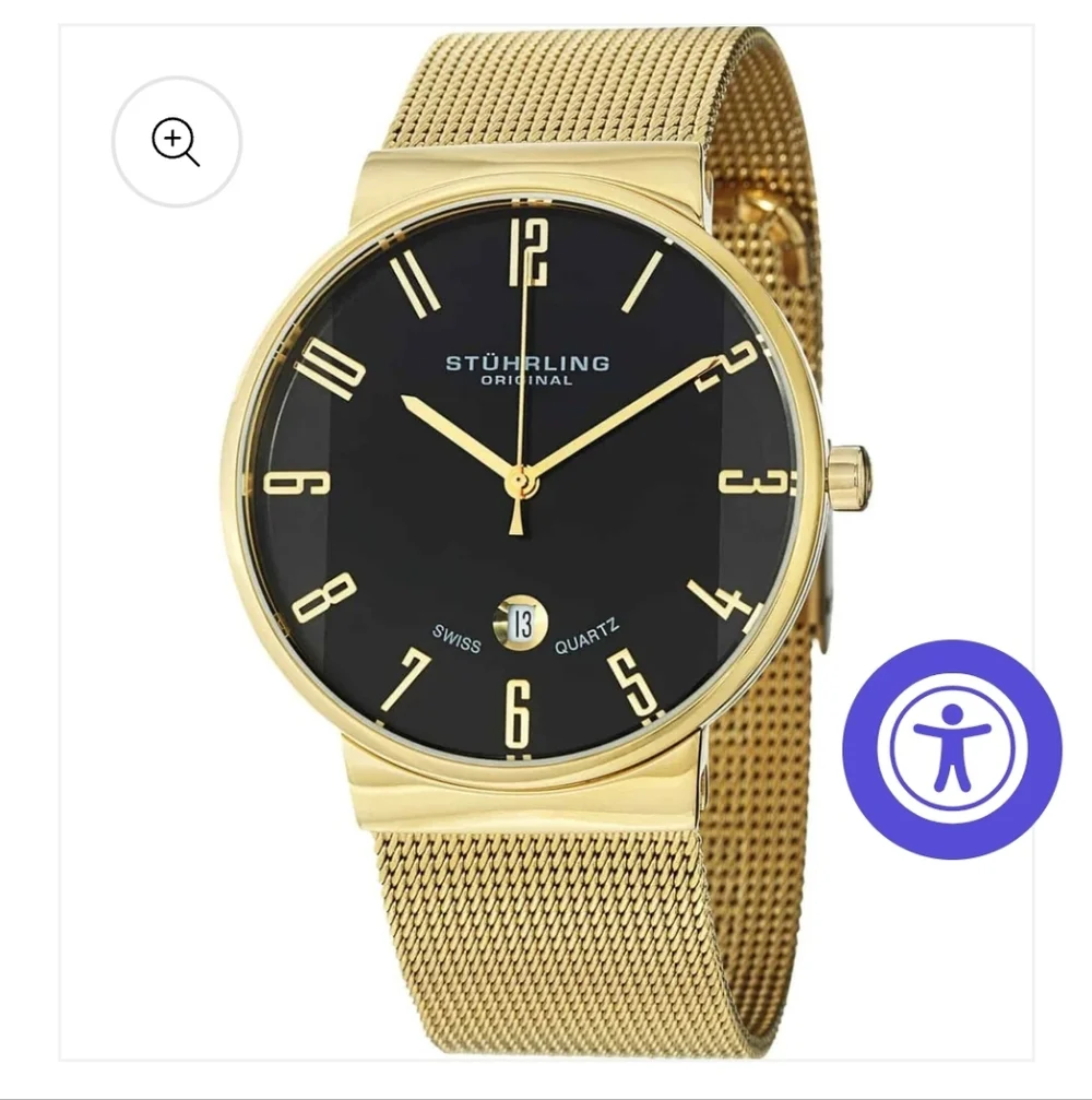 Nwot! Stuhrling Monticello 327G Swiss Quartz 40mm Classic